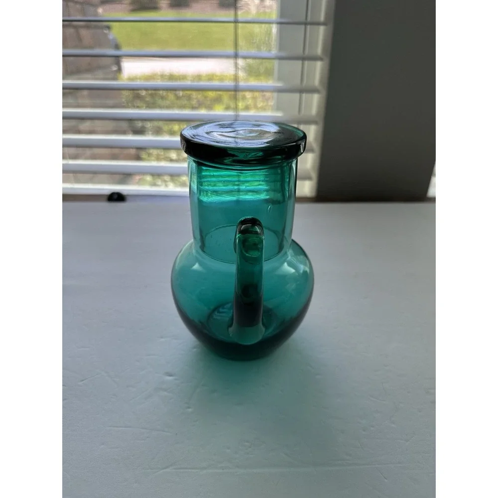 Vintage Teal Green Glass Bedside 